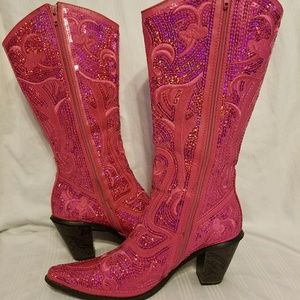 Sequined Pink Boots